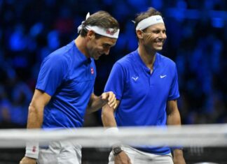 Rafael Nadal asks Roger Federer a trick question.