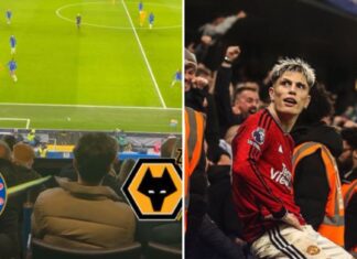 The agent of the Manchester United star was present at the Stamford Bridge