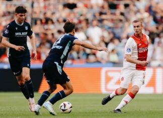 Sivert Mannsverk looks towards England after hobbling around in Amsterdam