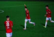 The son of a Premier League legend scored two goals in his very first start for an EFL club