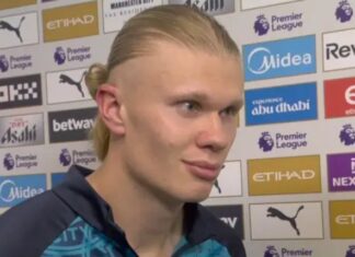 Sky Sports had to censor Erling Haaland during the interview after the Arsenal win