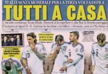 The three Italian line-ups of superstars who failed to qualify for the World Cup