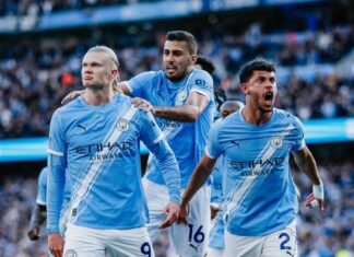 Guardiola simply loves Haaland’s celebration!