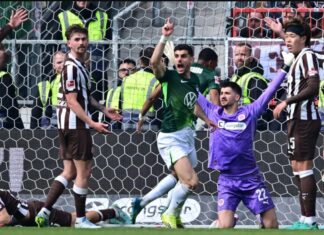 St. Pauli are sent out of the Bundesliga with Norwegian Mathias Rasmussen first inserted in the 90th minute