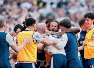 Crazy scenes when Tottenham saved their place in the Premier League!