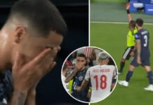 Historic red card in the World Cup