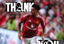 Transition to 85 million euros. Play in 83 matches. 12 goals. Manchester United can finally wave goodbye to Jadon Sancho
