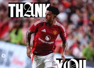 Transition to 85 million euros. Play in 83 matches. 12 goals. Manchester United can finally wave goodbye to Jadon Sancho
