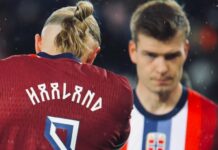 The Premier League duel of all time: red Alexander Sørloth against sky blue Erling Haaland