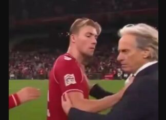 Rasmus Hojlund’s meeting with Jorge Jesus after the Portugal-Denmark match goes viral